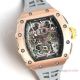 Swiss Richard Mille RM 11-03 Flyback Chronograph Rose Gold Gray Rubber Band (9)_th.jpg